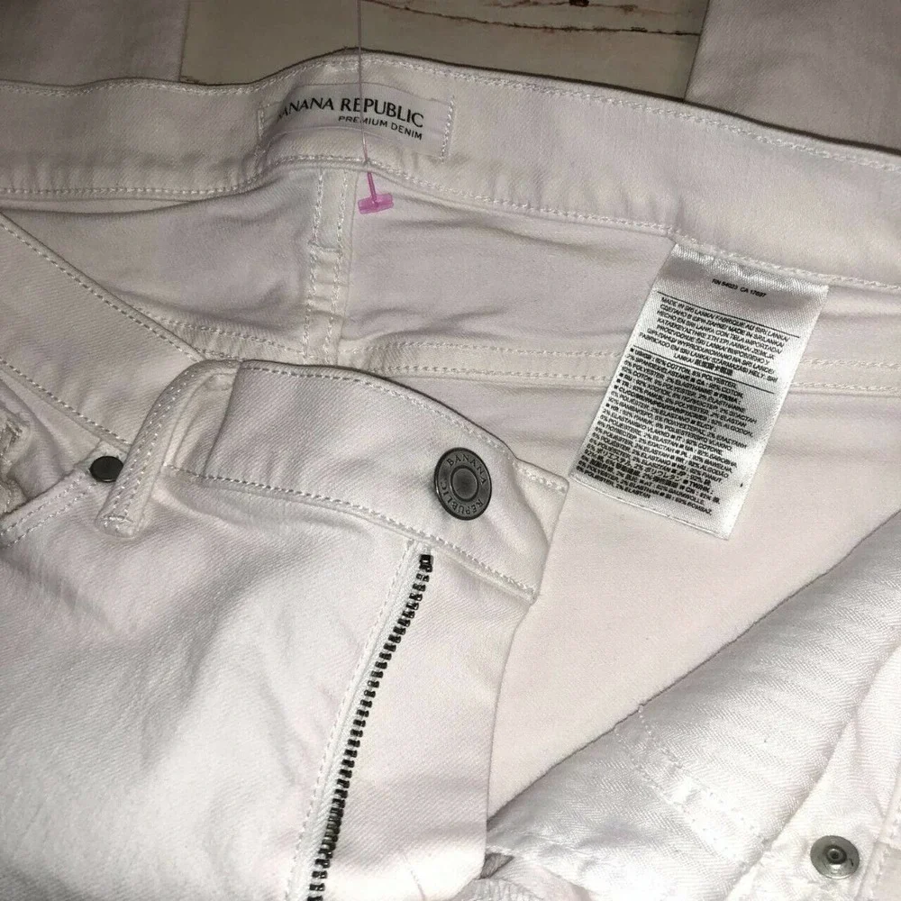 Banana Republic Women's Skinny Ankle Jeans Sz 27 Light Pink Raw Hem Distressed - Picture 3 of 5